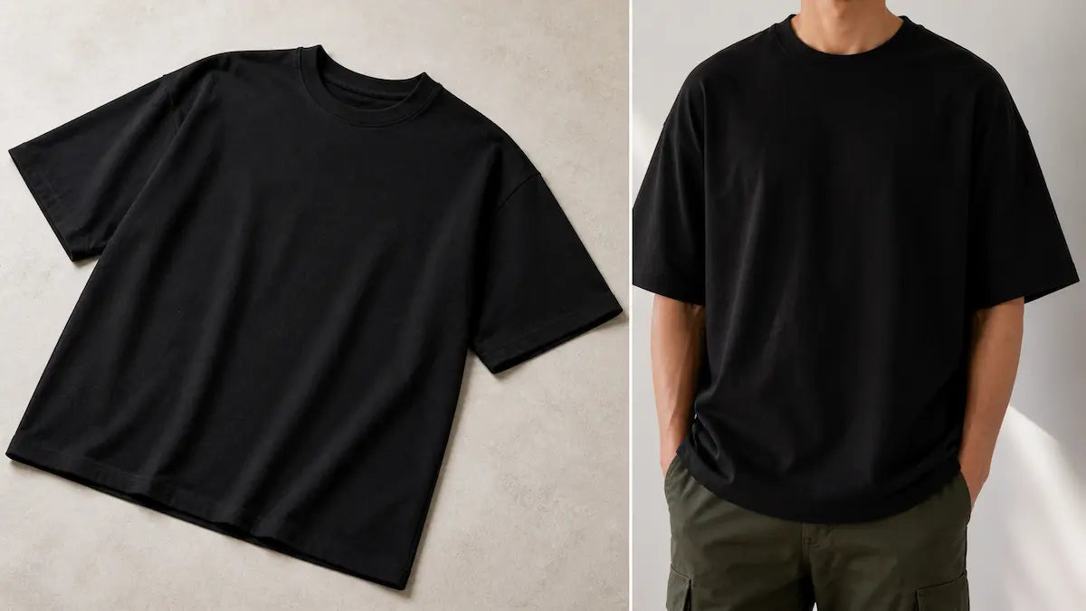 Best plain oversized T-shirt India under ₹1000 — 210 GSM fabric detail and silhouette review by Essential Basics 2026