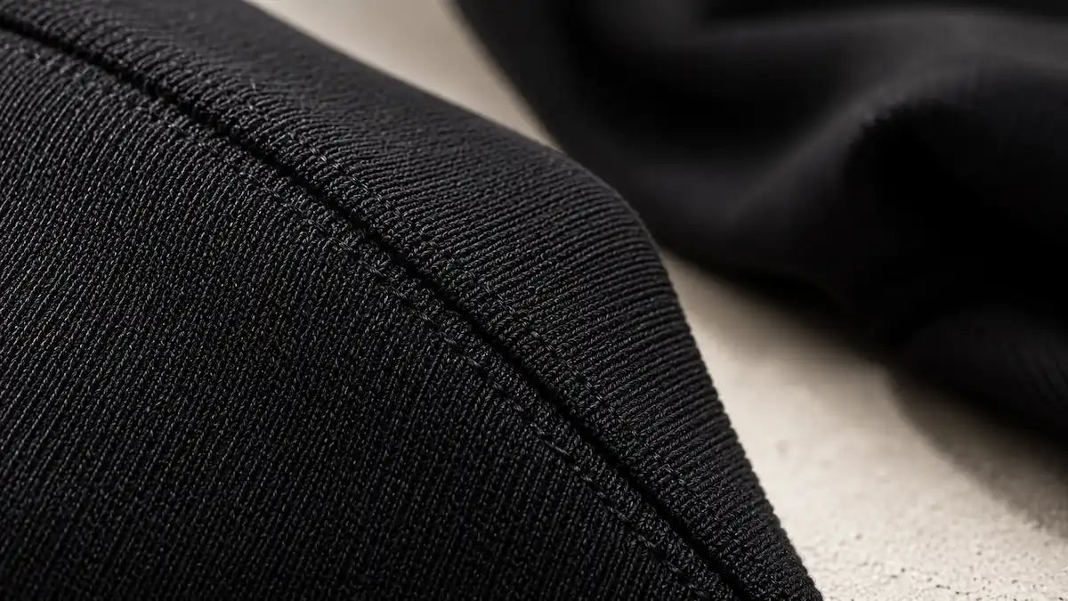 Super combed cotton fabric macro detail — 210 GSM premium oversized T-shirt weave by Essential Basics India