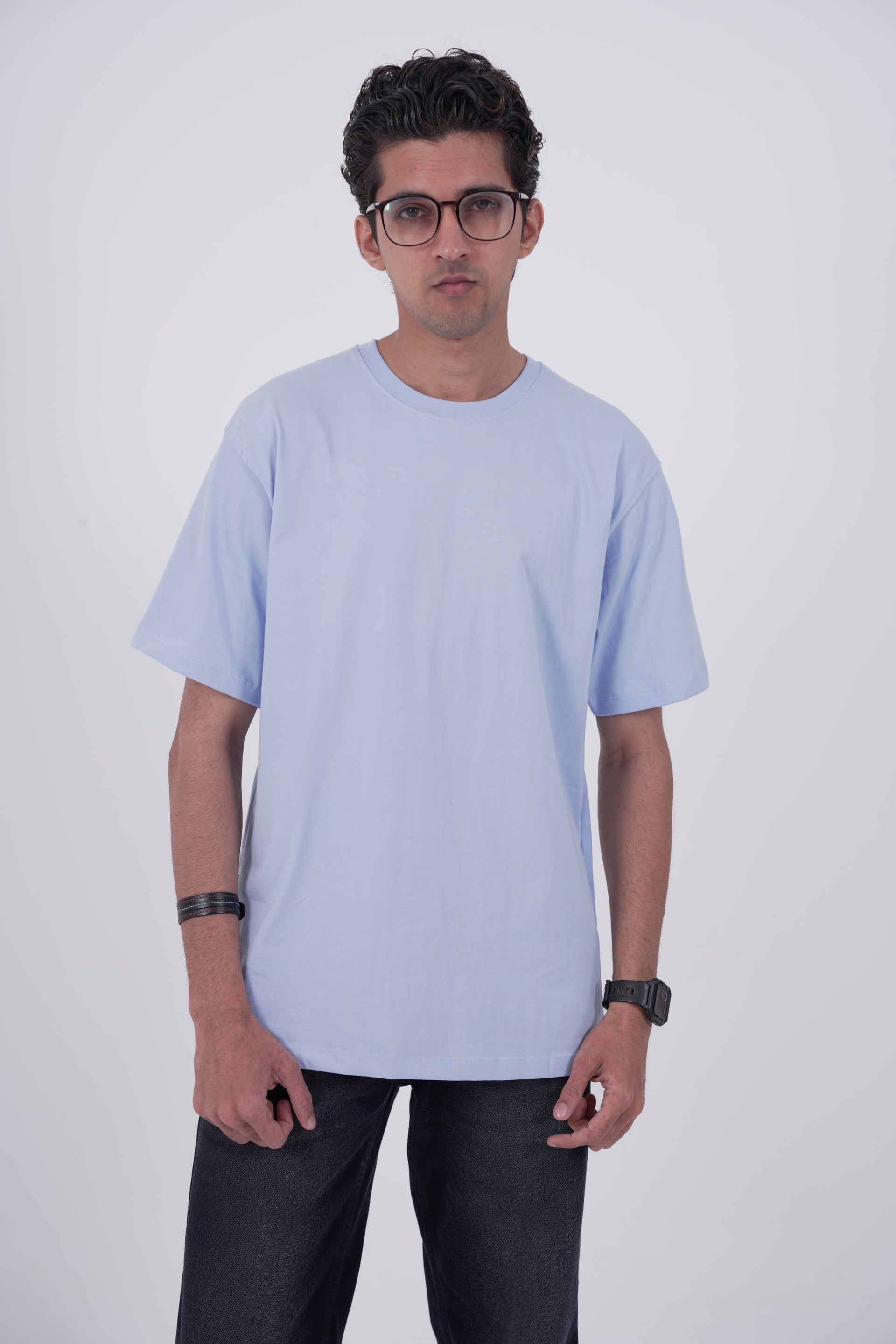 Sky Blue Oversized Tee | 210 GSM Super Combed Cotton
