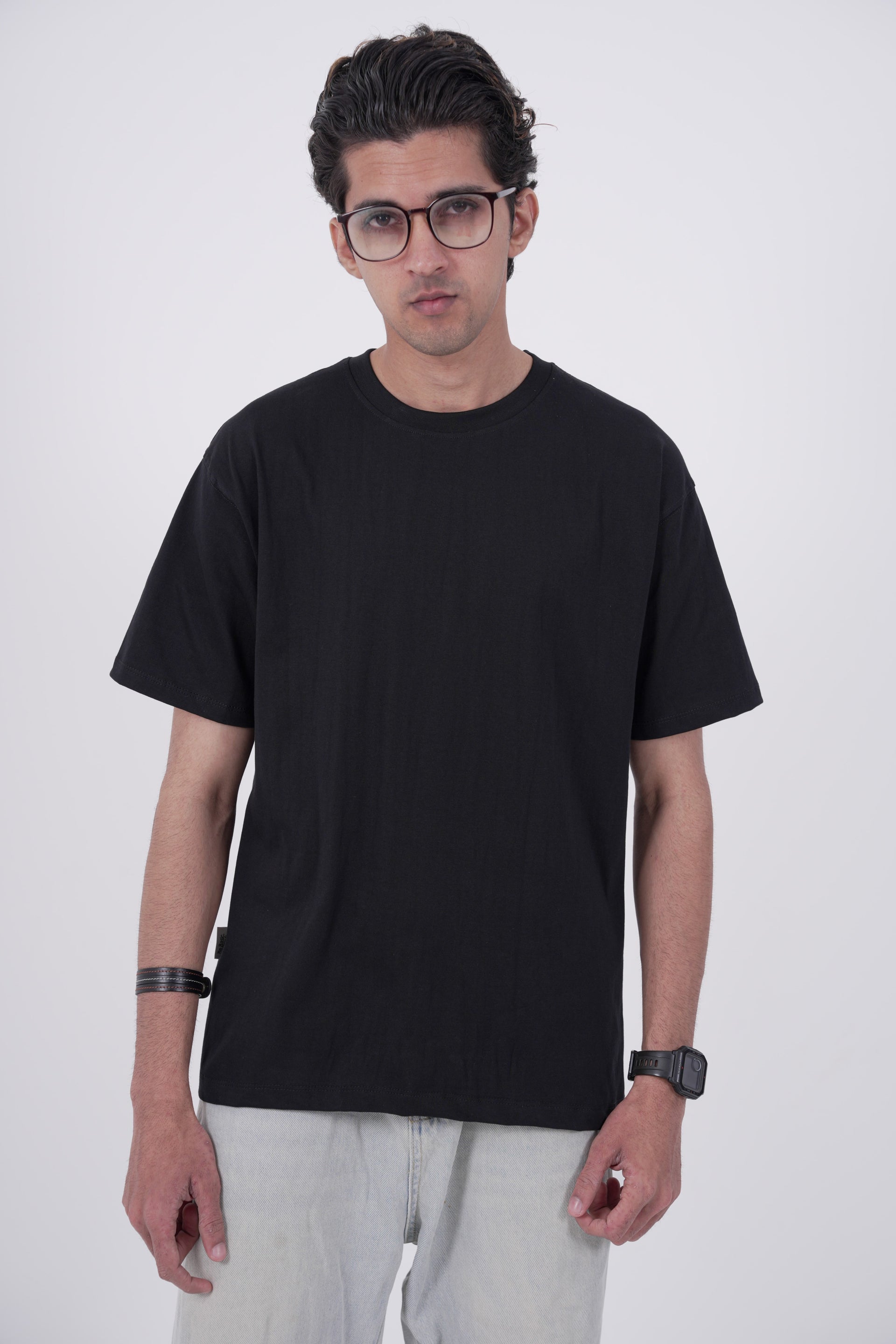 Black Oversized Tee | 210 GSM Super Combed Cotton