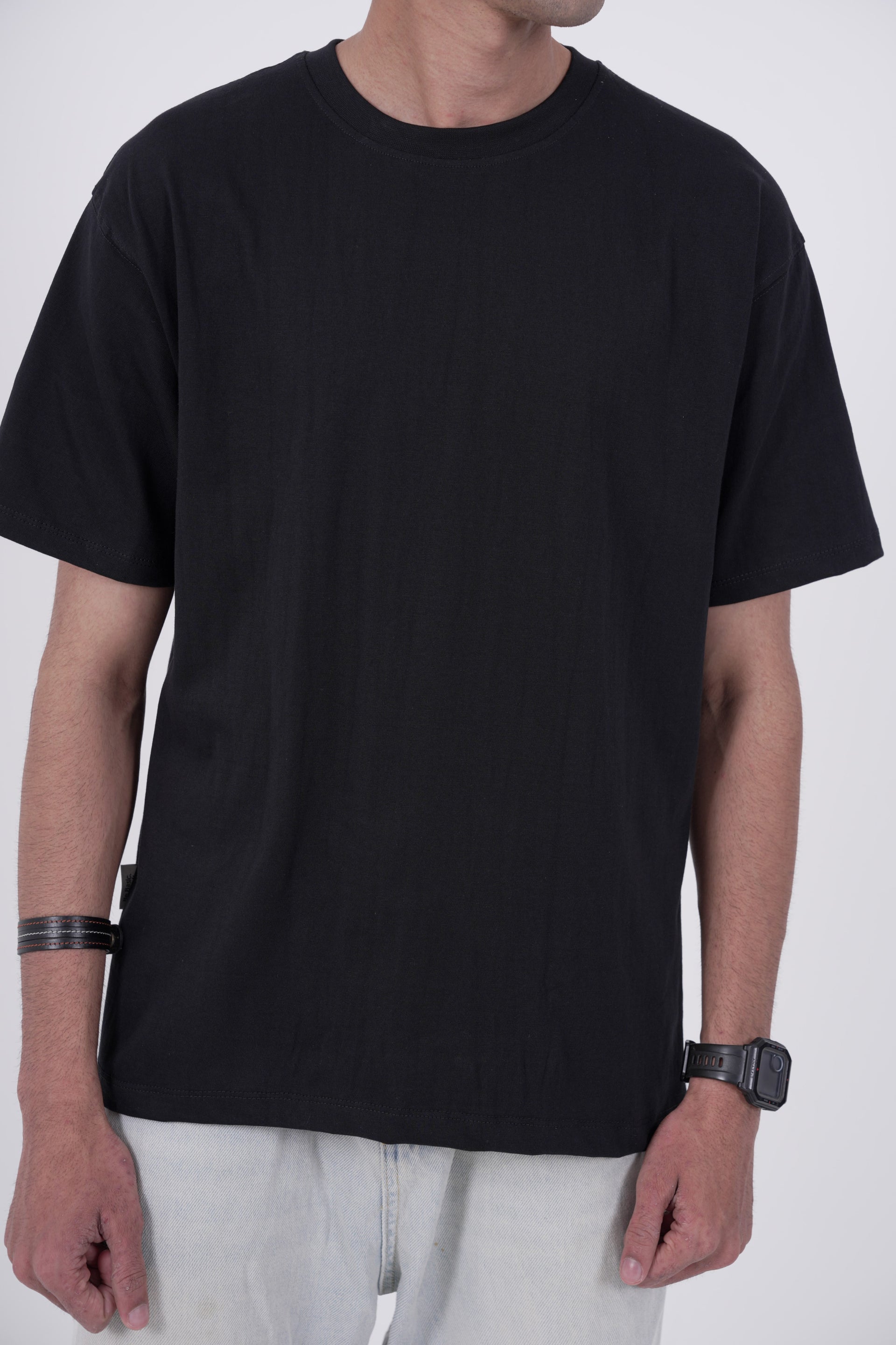 Black Oversized T-Shirt — Premium 210 GSM Super Combed Cotton