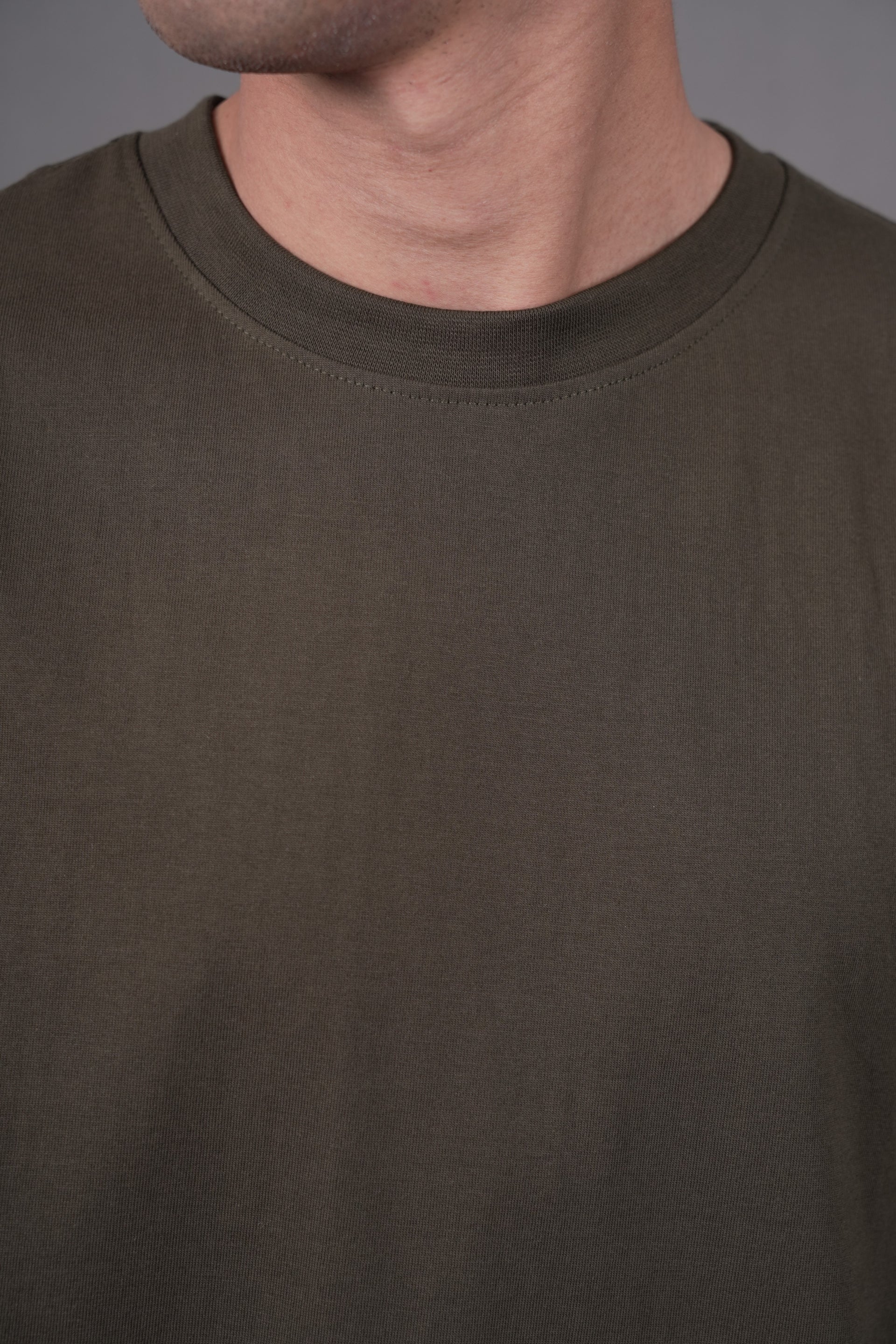 Olive Green Oversized Tee | 210 GSM Super Combed Cotton