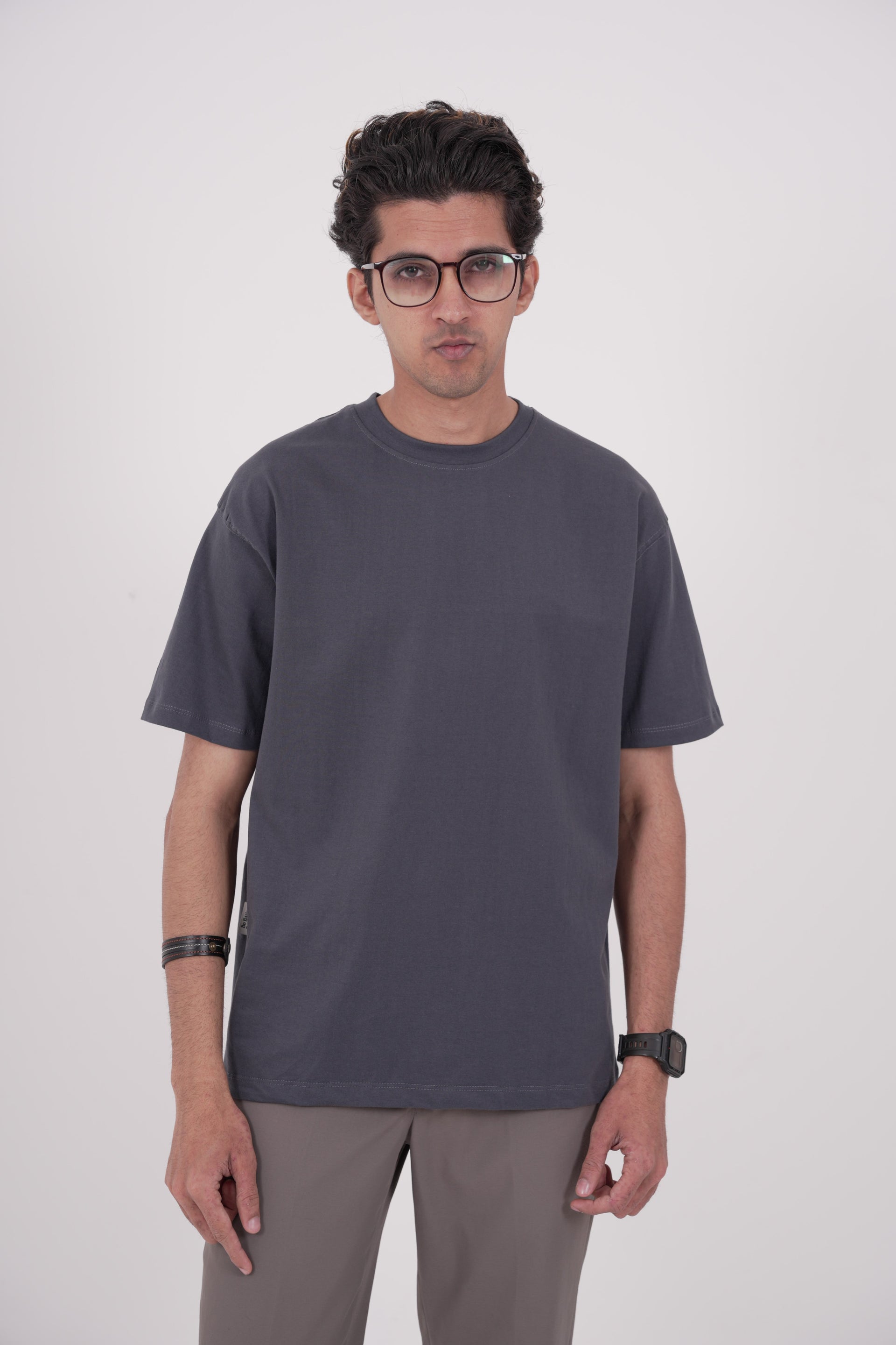 Charcoal Grey Oversized Tee | 210 GSM Super Combed Cotton
